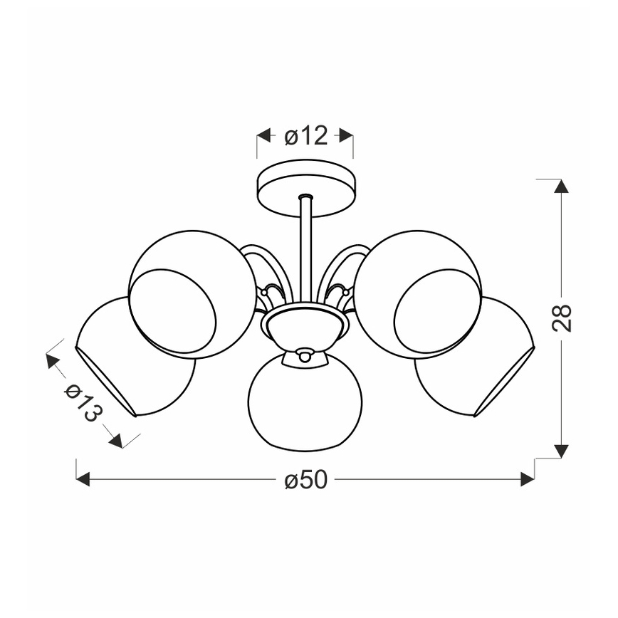 Lampadario a stelo NESTOR 5xE27/40W/230V ottone
