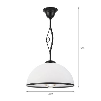 Lampadario a stelo RETRO 1xE27/60W/230V nero/bianco