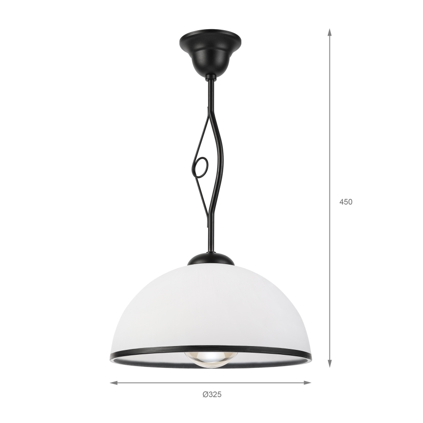 Lampadario a stelo RETRO 1xE27/60W/230V nero/bianco