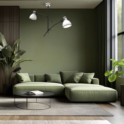 Lampadario a stelo ZUMBA 2xE27/60W/230V bianco/nero