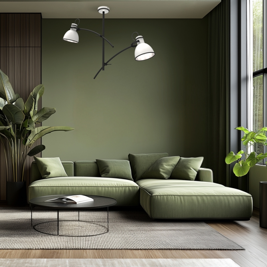 Lampadario a stelo ZUMBA 2xE27/60W/230V bianco/nero