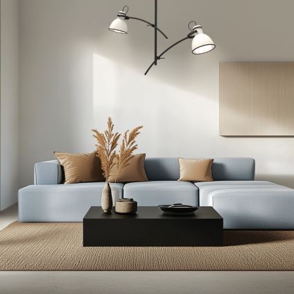 Lampadario a stelo ZUMBA 2xE27/60W/230V bianco/nero