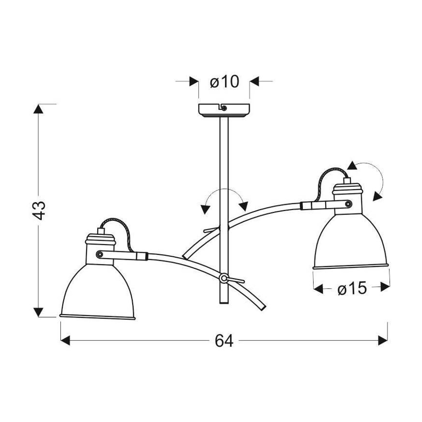 Lampadario a stelo ZUMBA 2xE27/60W/230V bianco/nero
