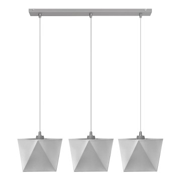 Lampadario ADAMANT 3xE27/15W/230V grigio