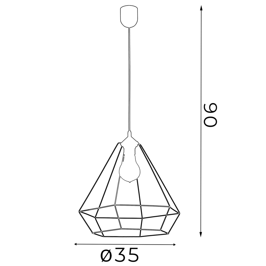 Lampadario ALMA 1xE27/60W/230V bianco