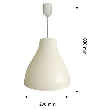 Lampadario CAMPANA 1xE27/15W/230V bianco