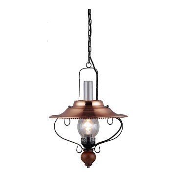 Lampadario classico NOSTALGIA 1xE27/60W/230V noce d'India