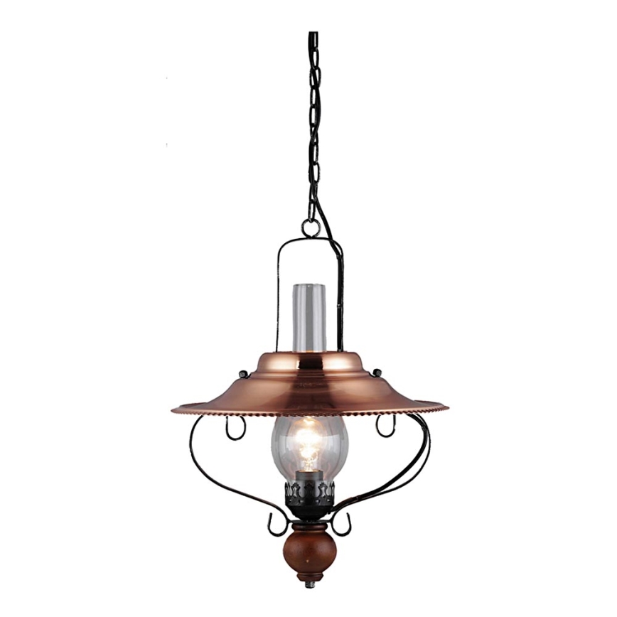 Lampadario classico NOSTALGIA 1xE27/60W/230V noce d'India