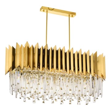 Lampadario con asta CRYSTALLINE 8xE27/40W/230V oro