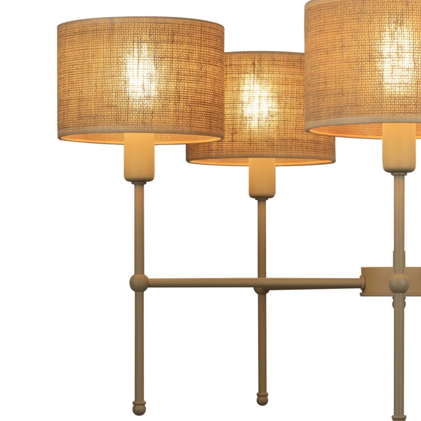 Lampadario con asta MADELA 5xE14/40W/230V iuta/beige