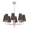 Lampadario con catena TORTOLA 8xE14/15W/230V marrone/crema