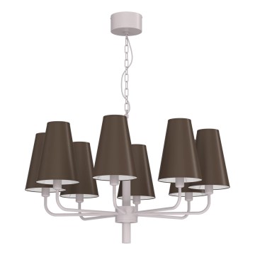 Lampadario con catena TORTOLA 8xE14/15W/230V marrone/crema