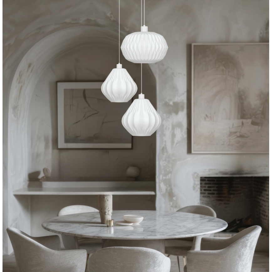 Lampadario con cavo CARSON 1xE27/40W/230V bianco