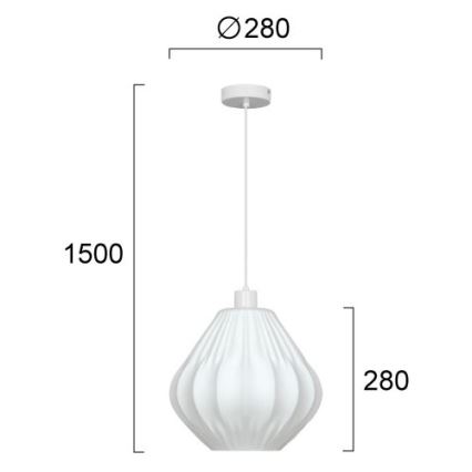 Lampadario con cavo CARSON 1xE27/40W/230V bianco