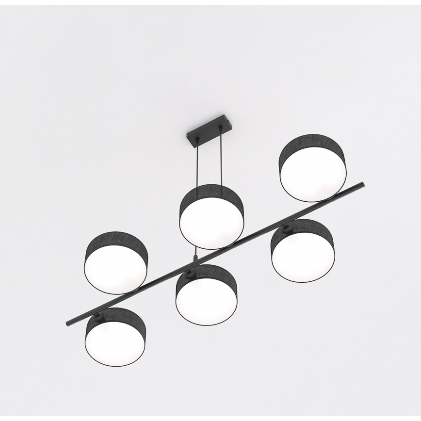 Lampadario con cavo DRUMZ 6xE14/10W/230V, nero