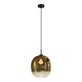 Lampadario con cavo MIRROR 1xE27/14W/230V fumé dorato