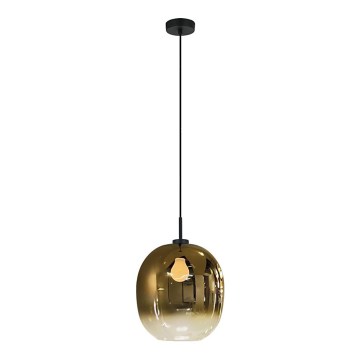 Lampadario con cavo MIRROR 1xE27/14W/230V fumé dorato