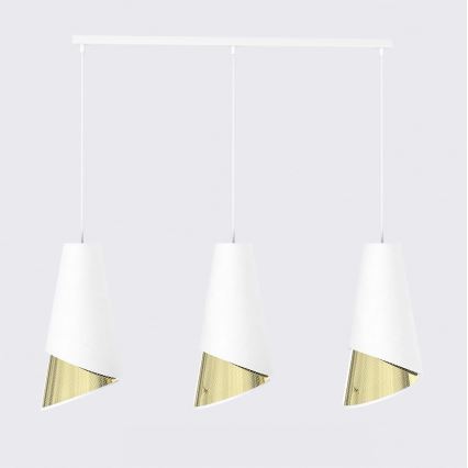 Lampadario con cavo MODA 3xE27/15W/230V bianco/oro