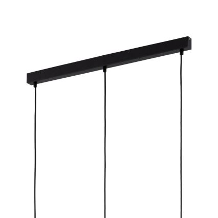 Lampadario con cavo SEBO 3xE27/15W/230V nero/beige fumé