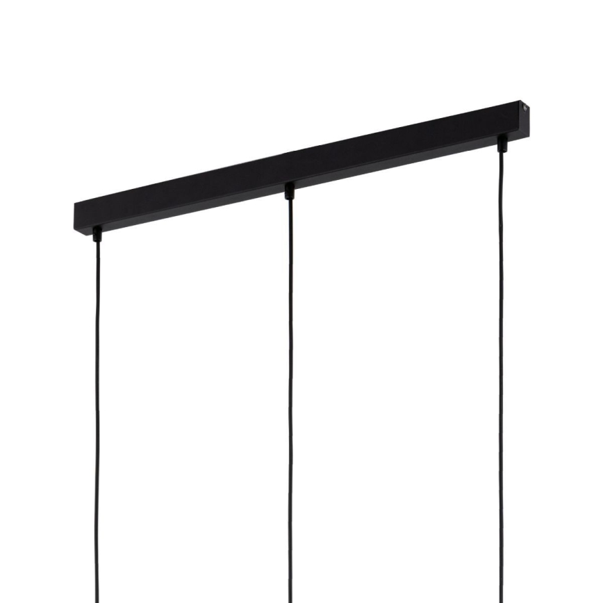 Lampadario con cavo SEBO 3xE27/15W/230V nero/beige fumé