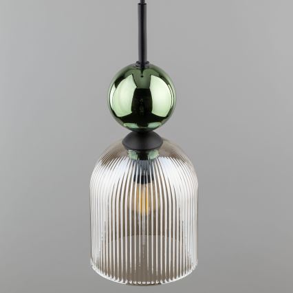 Lampadario con cavo SOPHIA 1xE14/10W/230V nero/verde/beige fumé