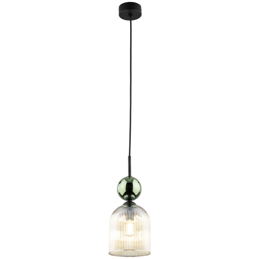 Lampadario con cavo SOPHIA 1xE14/10W/230V nero/verde/beige fumé