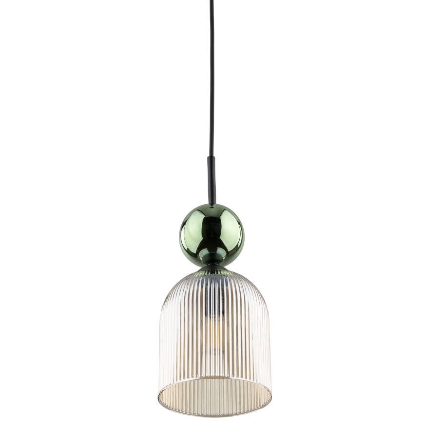 Lampadario con cavo SOPHIA 1xE14/10W/230V nero/verde/beige fumé