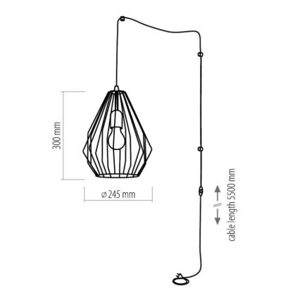 Lampadario con spina integrata BRYLANT 1xE27/60W/230V