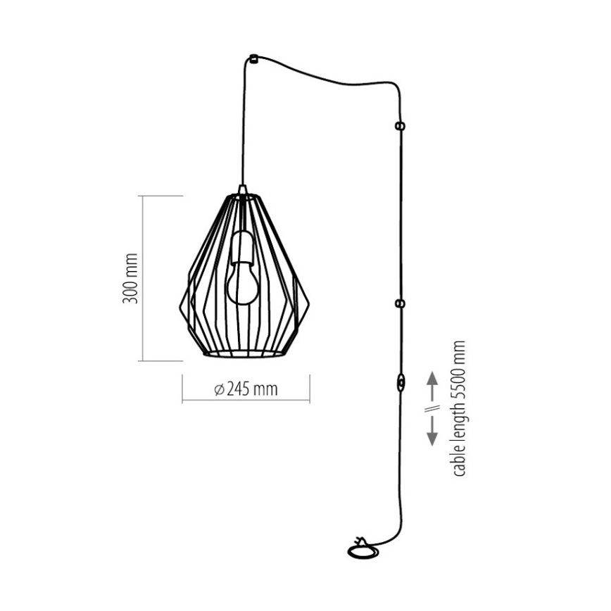 Lampadario con spina integrata BRYLANT 1xE27/60W/230V