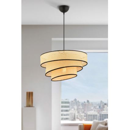 Lampadario COUPER 1xE27/60W/230V beige/nera
