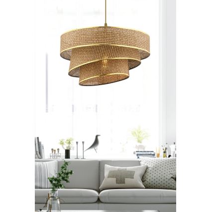 Lampadario COUPER 1xE27/60W/230V marrone/oro
