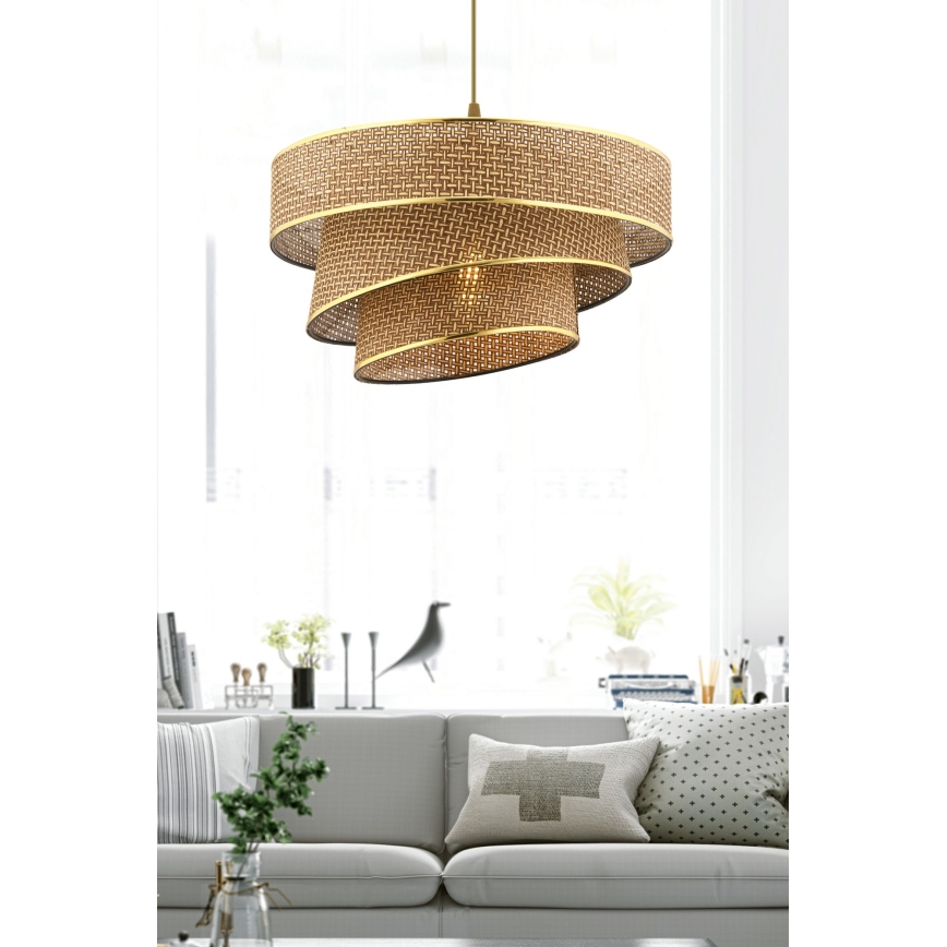 Lampadario COUPER 1xE27/60W/230V marrone/oro