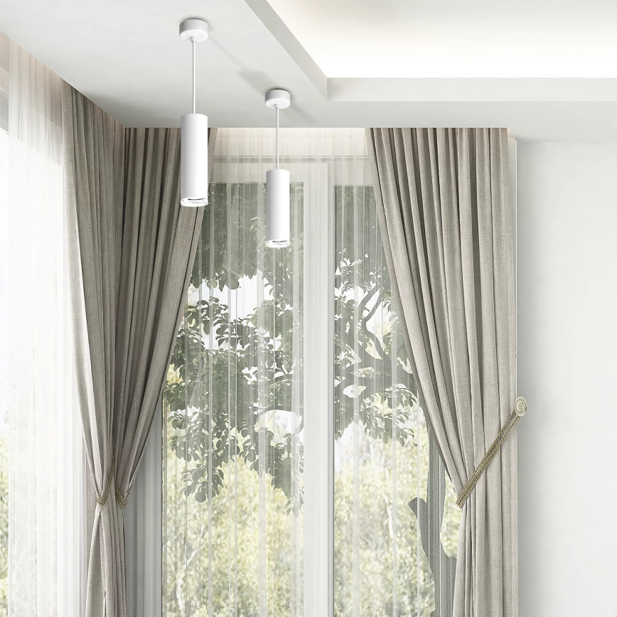Lampadario da bagno dimmerabile LED RGBW con cavo TURYN 1xGU10/6,5W/230V 2700-6500K Wi-Fi IP44 bianco