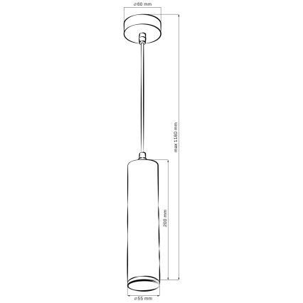 Lampadario da bagno dimmerabile LED RGBW con cavo TURYN 1xGU10/6,5W/230V 2700-6500K Wi-Fi IP44 nero