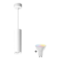 Lampadario da bagno LED RGBW dimmerabile a sospensione su cavo TURYN 1xGU10/6,5W/230V 2700-6500K Wi-Fi IP44 bianco
