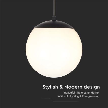 Lampadario da esterno a cavo 1xE27/60W/230V Ø 20 cm IP44 nero