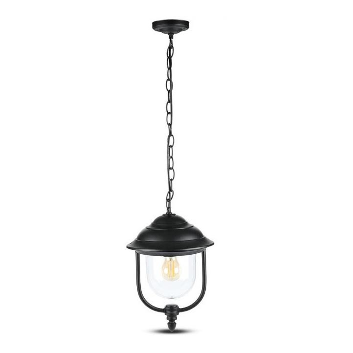 Lampadario da esterno a sospensione con catena 1xE27/60W/230V IP44 nero