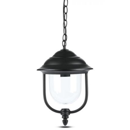 Lampadario da esterno a sospensione con catena 1xE27/60W/230V IP44 nero