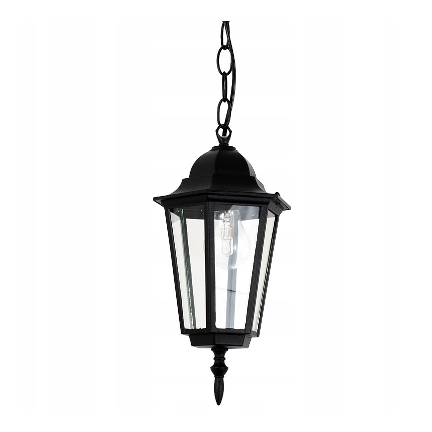 Lampadario da esterno a sospensione con catena 1xE27/60W/230V nero