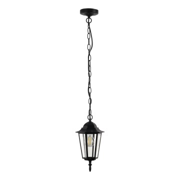 Lampadario da esterno a sospensione con catena ARRAIA 1xE27/15W/230V IP44 nero