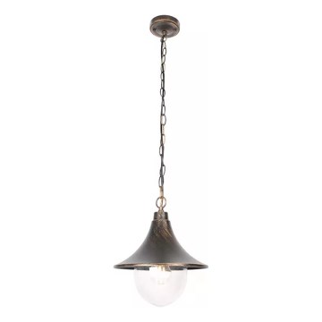 Lampadario da esterno a sospensione con catena TALEZ 1xE27/15W/230V IP44 patina di bronzo