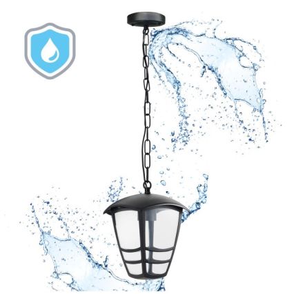 Lampadario da esterno a sospensione con catena TEVIO 1xE27/60W/230V IP54 nero