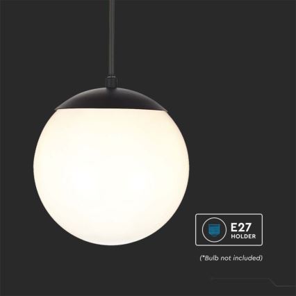 Lampadario da esterno a sospensione con filo 1xE27/60W/230V IP44 nero