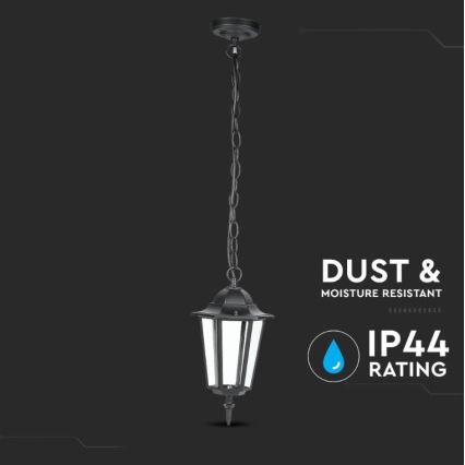 Lampadario da esterno su catena 1xE27/40W/230V IP44 nero