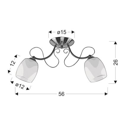 Lampadario da parete AMBA 2xE27/40W/230V