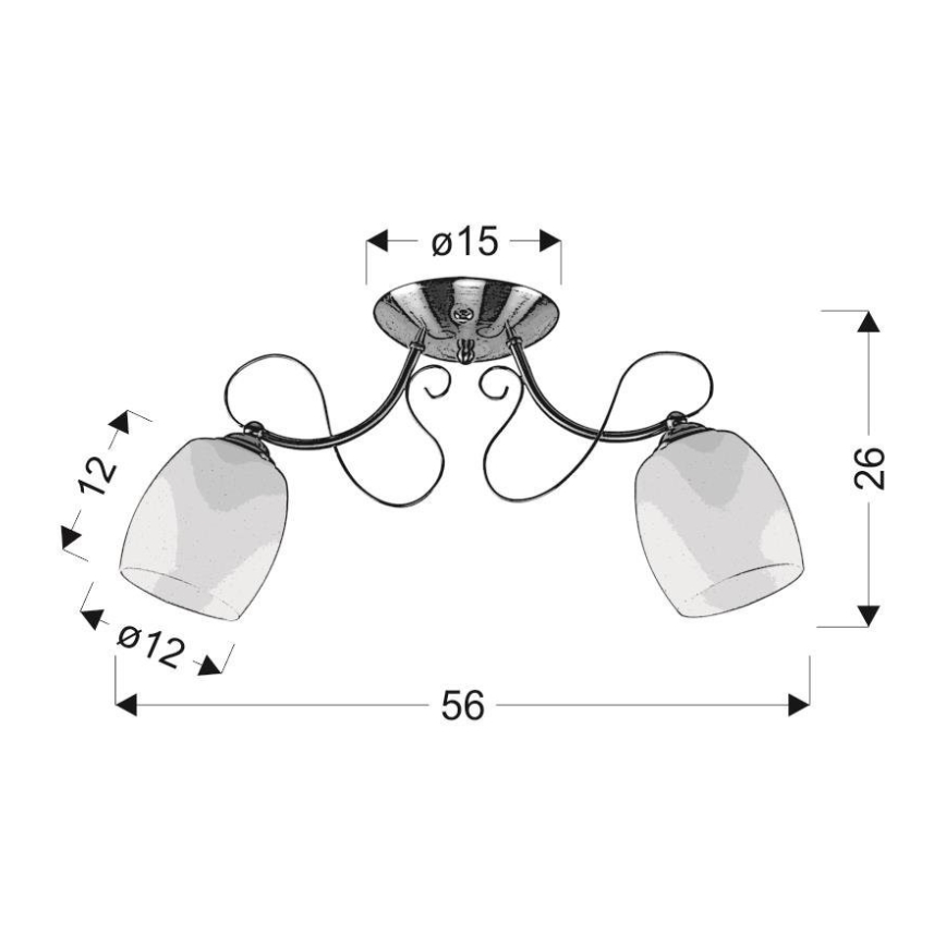 Lampadario da parete AMBA 2xE27/40W/230V