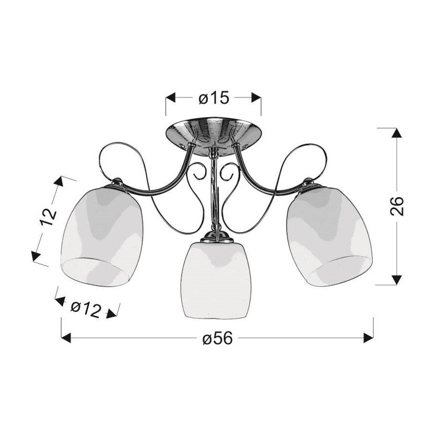 Lampadario da parete AMBA 3xE27/40W/230V