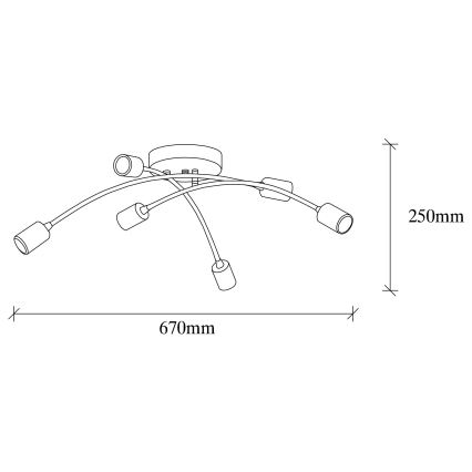 Lampadario da parete BANANA 6xE27/40W/230V