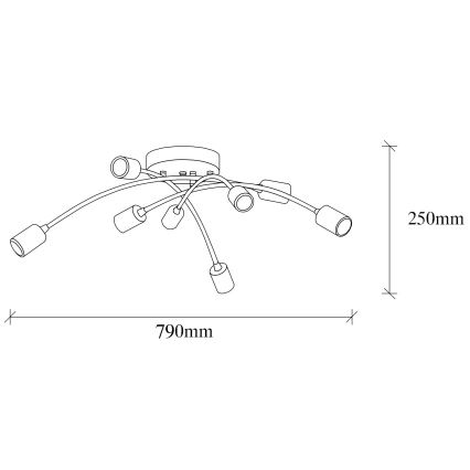 Lampadario da parete BANANA 8xE27/40W/230V