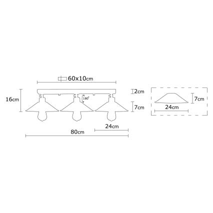 Lampadario da parete BERCESTE 3xE27/40W/230V